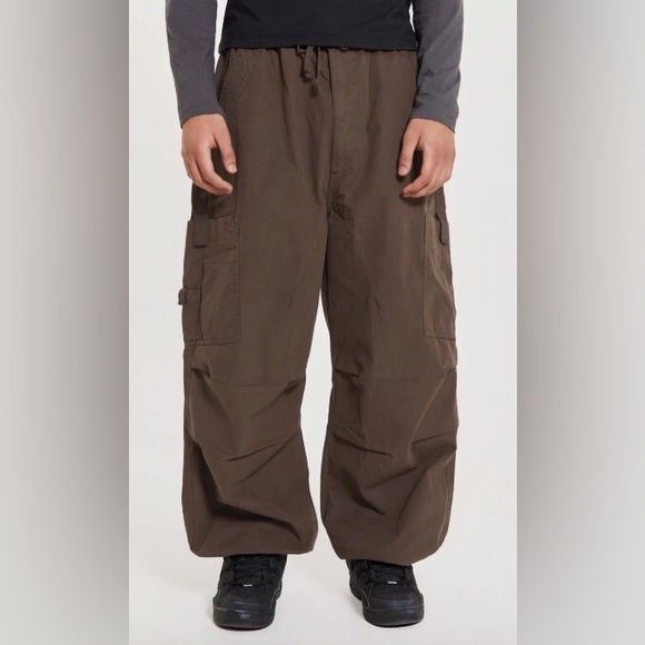 Jaded London Pants - Jaded London Brown Parachute Cargo Pants
